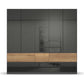 Winnipeg Metallic Grey 5 Door Wardrobe with Drawers - W226CM