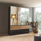 Winnipeg Metallic Grey With Mirror 4 Door Wardrobe with Drawers – W181CM
