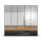 Winnipeg Metallic Grey With Mirror 5 Door Wardrobe with Drawers - W226CM