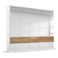 Winnipeg Alpine White With Mirror 5 Door Wardrobe with Drawers - W226CM