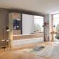 Winnipeg Alpine White With Mirror 6 Door Wardrobe with Drawers - W271CM