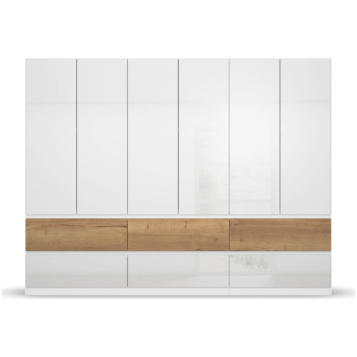 Winnipeg Alpine White 6 Door Wardrobe with Drawers - W271CM