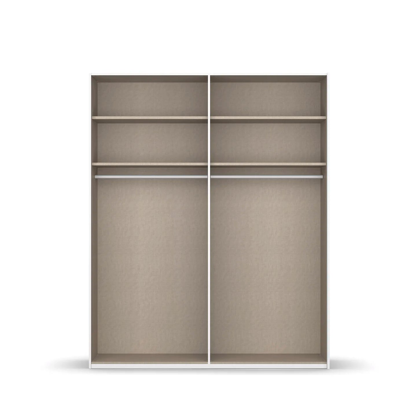 Mali Graphite & Mirror Sliding Door Wardrobe - Interior view
