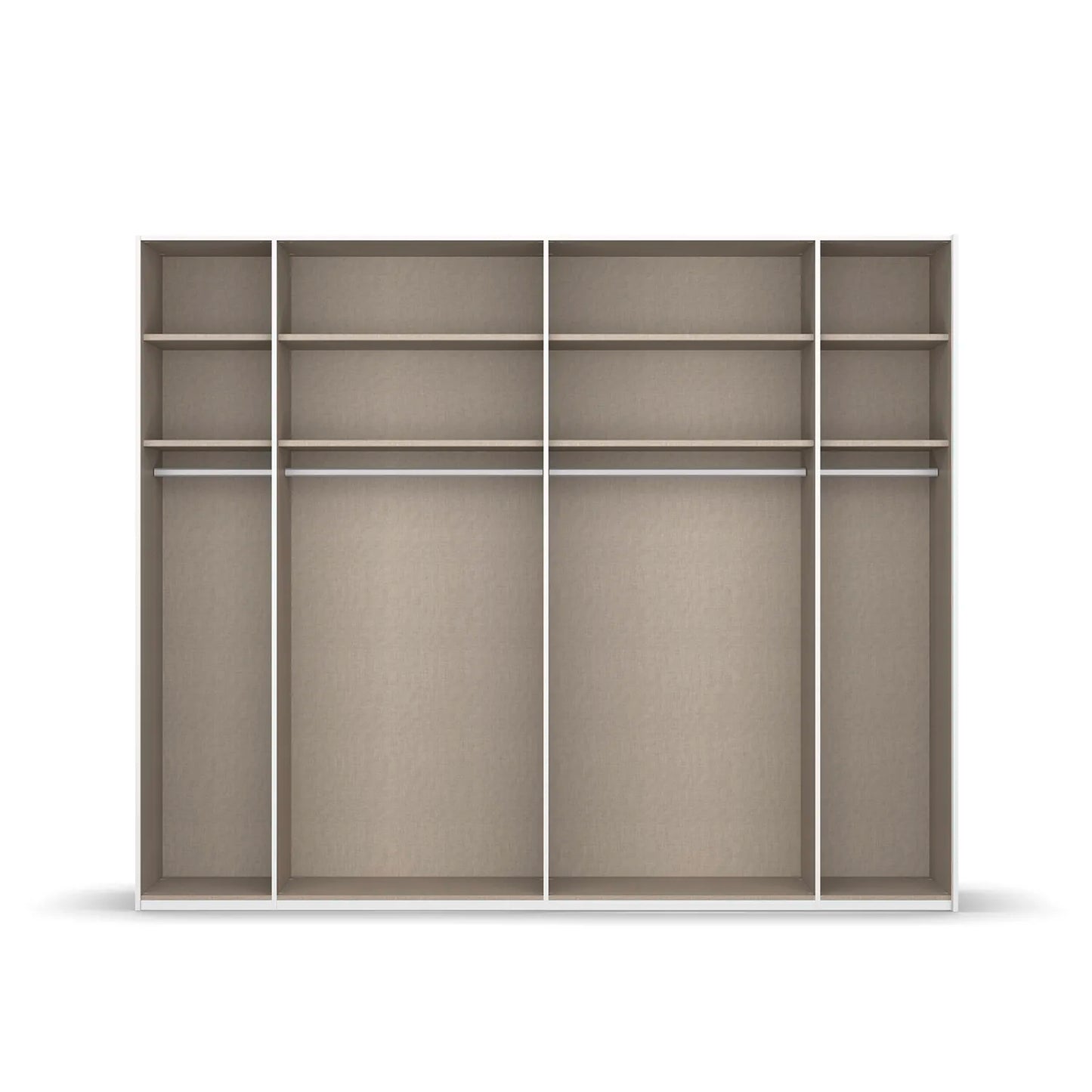Mali Graphite 3 Sliding Door 271cm Wide Wardrobe with Mirror - Interior view
