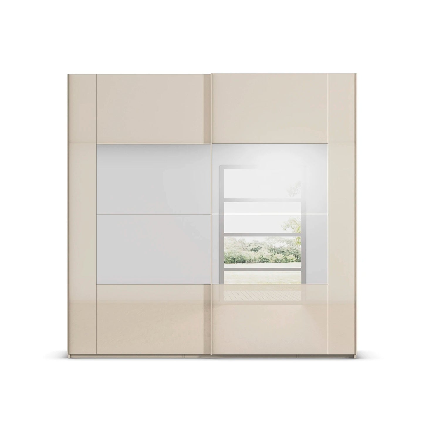 Rauch Miramar Frame 181cm Champagne Glass Sliding Wardrobe