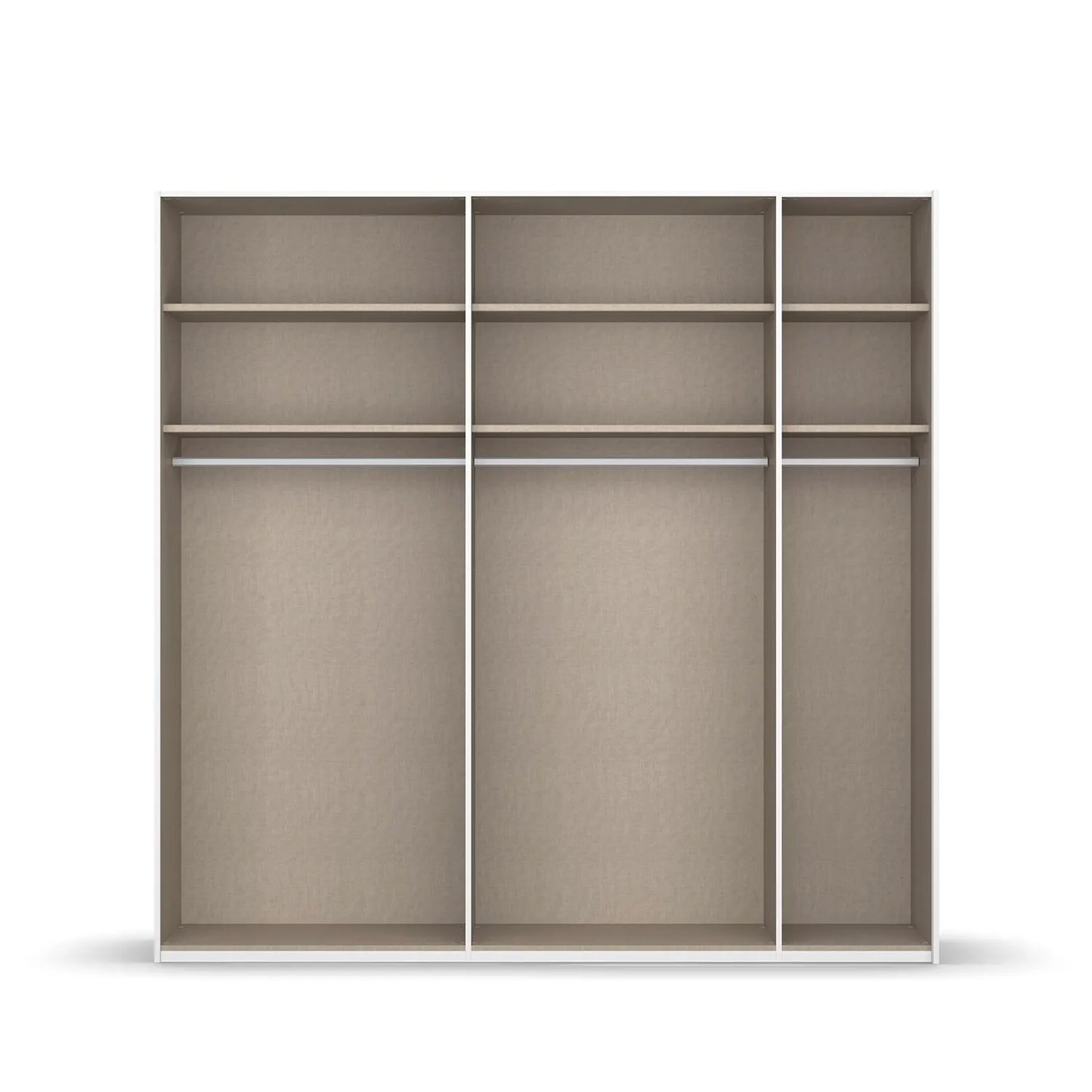 Internal Cabinet view of Rauch Miramar Frame 226cm Champagne Glass sliding wardrobe with mirror