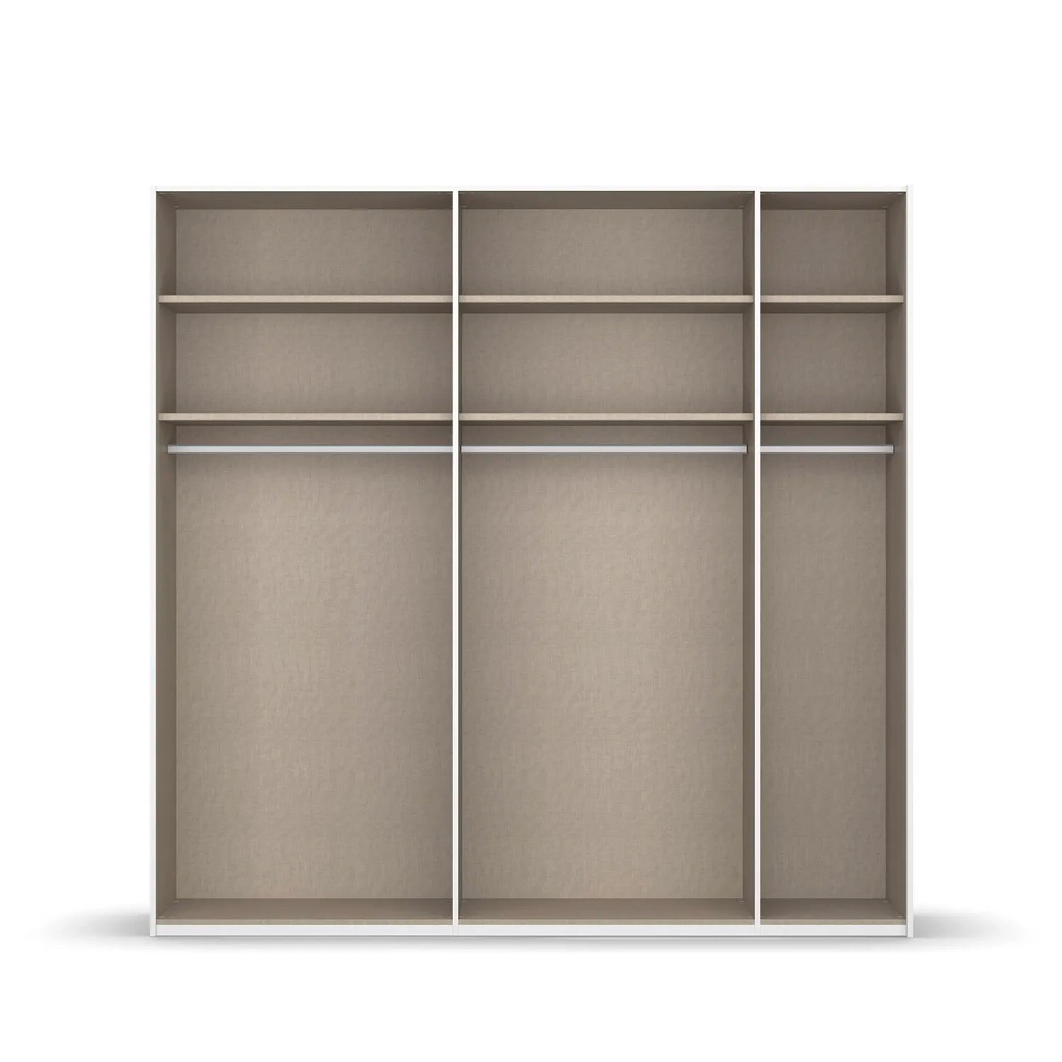 Internal Cabinet view of Rauch Miramar Frame 226cm Champagne Glass sliding wardrobe with mirror
