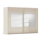 Luxury German sliding wardrobe with champagne glass finish and premium storage