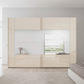 Large champagne glass sliding wardrobe with framed mirror design