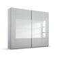 Rauch Rio premium mirrored wardrobe with soft grey frame style finish