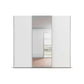 Front view of Rauch Zendaya 3 Door Sliding Wardrobe in White with mirror