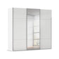 Rauch Zendaya 3 Door Glass Sliding Wardrobe in White with mirror