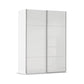 Rauch Contido Glass 2 Door Sliding Wardrobe in White