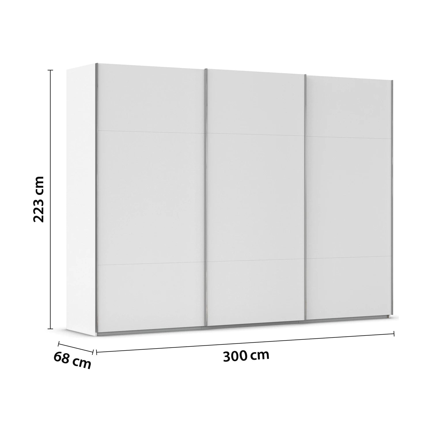 Rauch Zendaya 3 Door Sliding Wardrobe in White 300cm
