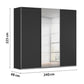 Rauch Contido 3 Door Sliding Wardrobe in Black 240cm