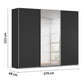 Rauch Contido 3 Door Sliding Wardrobe in Black 270cm