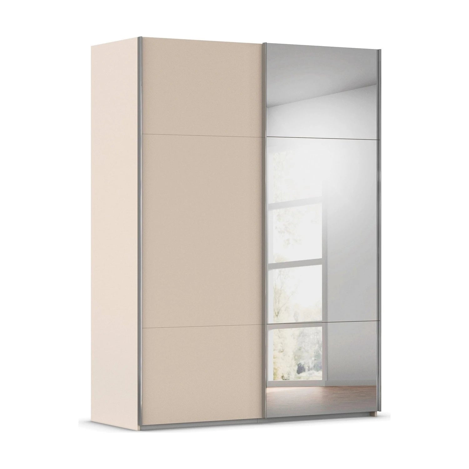Rauch Contido 2 Door Sliding Wardrobe in Champagne with mirror