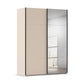 Rauch Contido 2 Door Sliding Wardrobe in Champagne with black handle strips