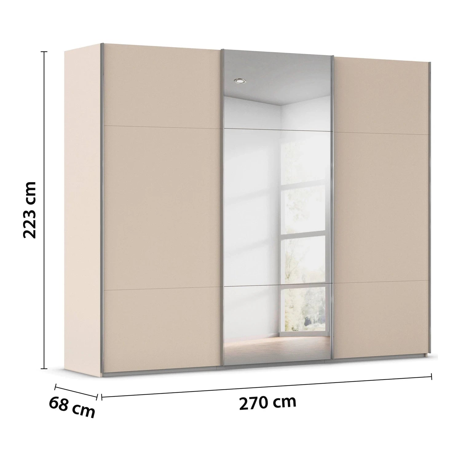Rauch Contido 3 Door Sliding Wardrobe in Champagne 270cm