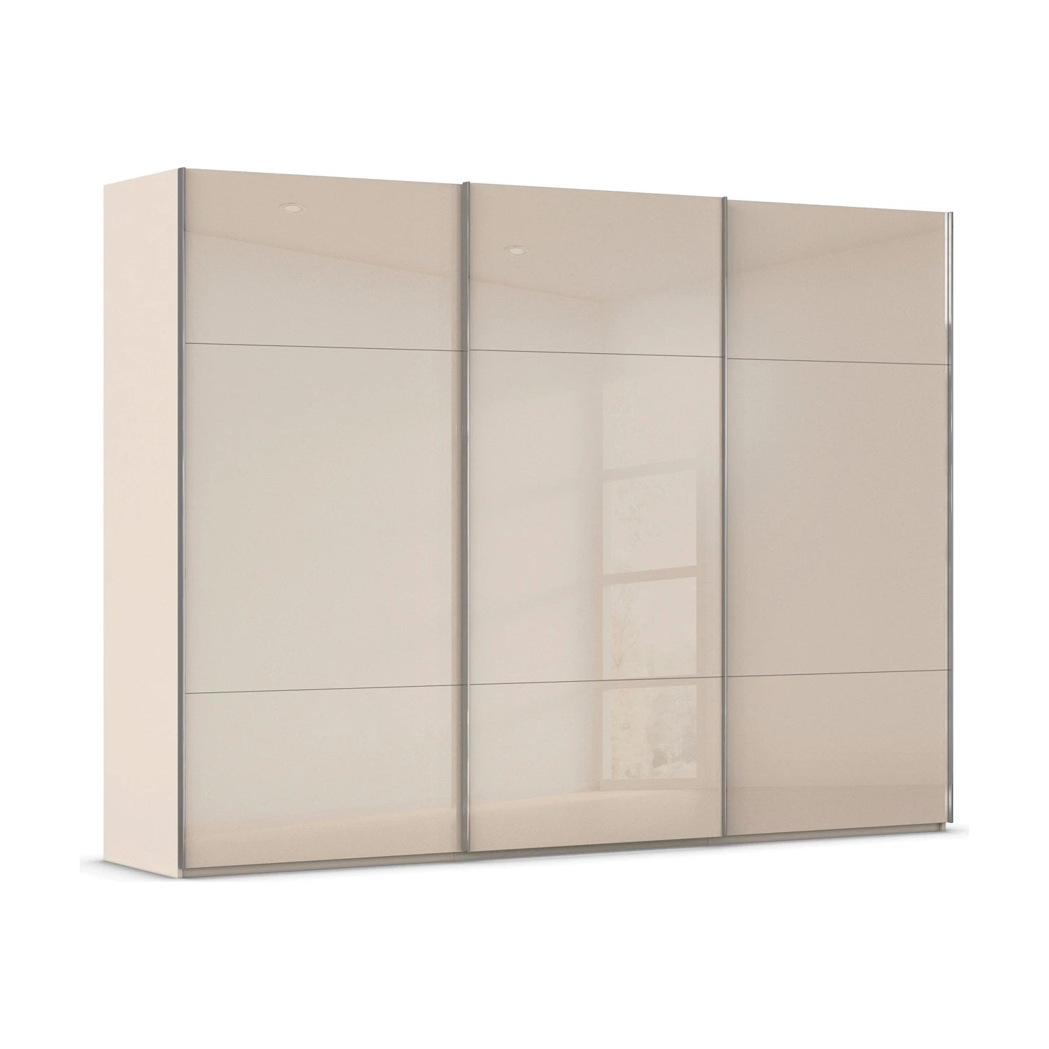 Rauch Contido 3 Door Glass Sliding Wardrobe in Champagne 