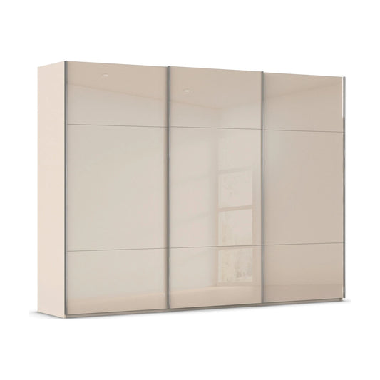 Rauch Contido 3 Door Glass Sliding Wardrobe in Champagne 
