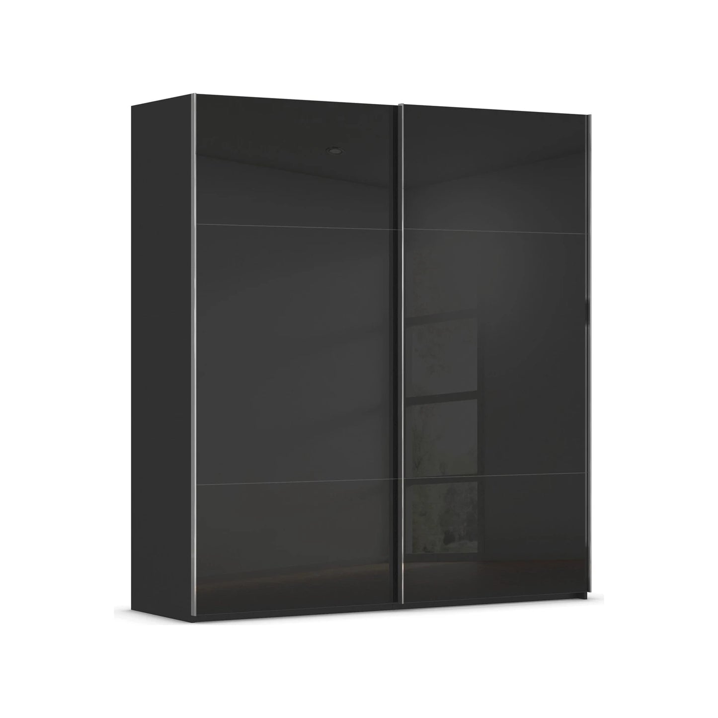 Rauch Contido 2 Door Glass Sliding Wardrobe in Black 