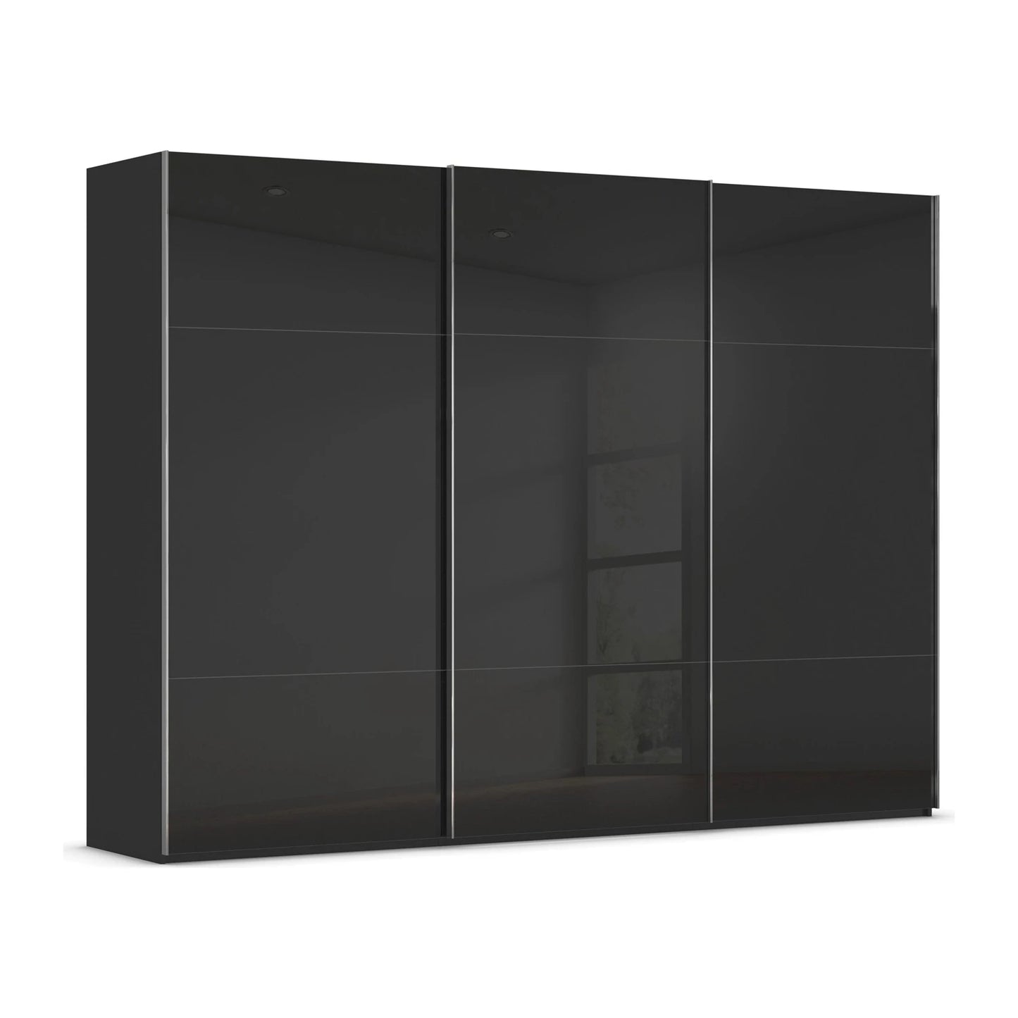 Rauch Contido 3 Door Glass Sliding Wardrobe in Black