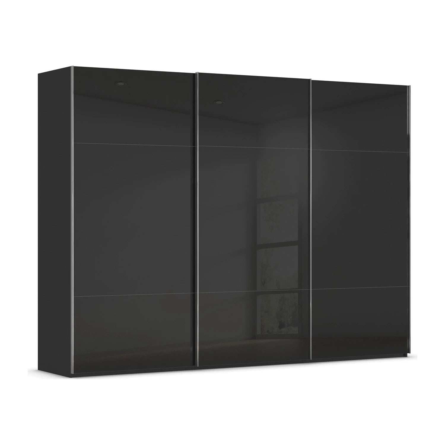 Rauch Contido 3 Door Glass Sliding Wardrobe in Black