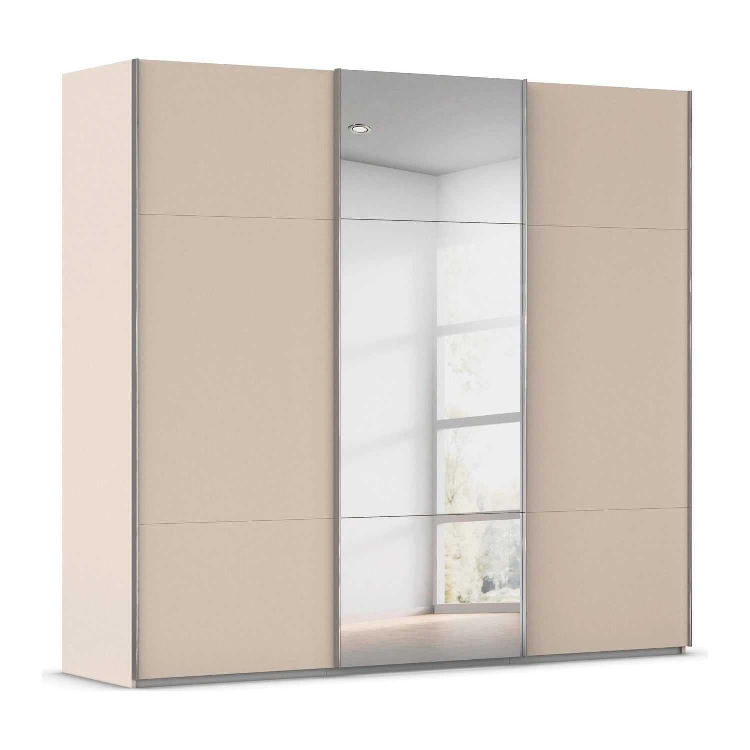 Rauch Contido 3 Door Sliding Wardrobe in Champagne with mirror