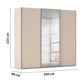 Rauch Contido 3 Door Sliding Wardrobe in Champagne 240cm