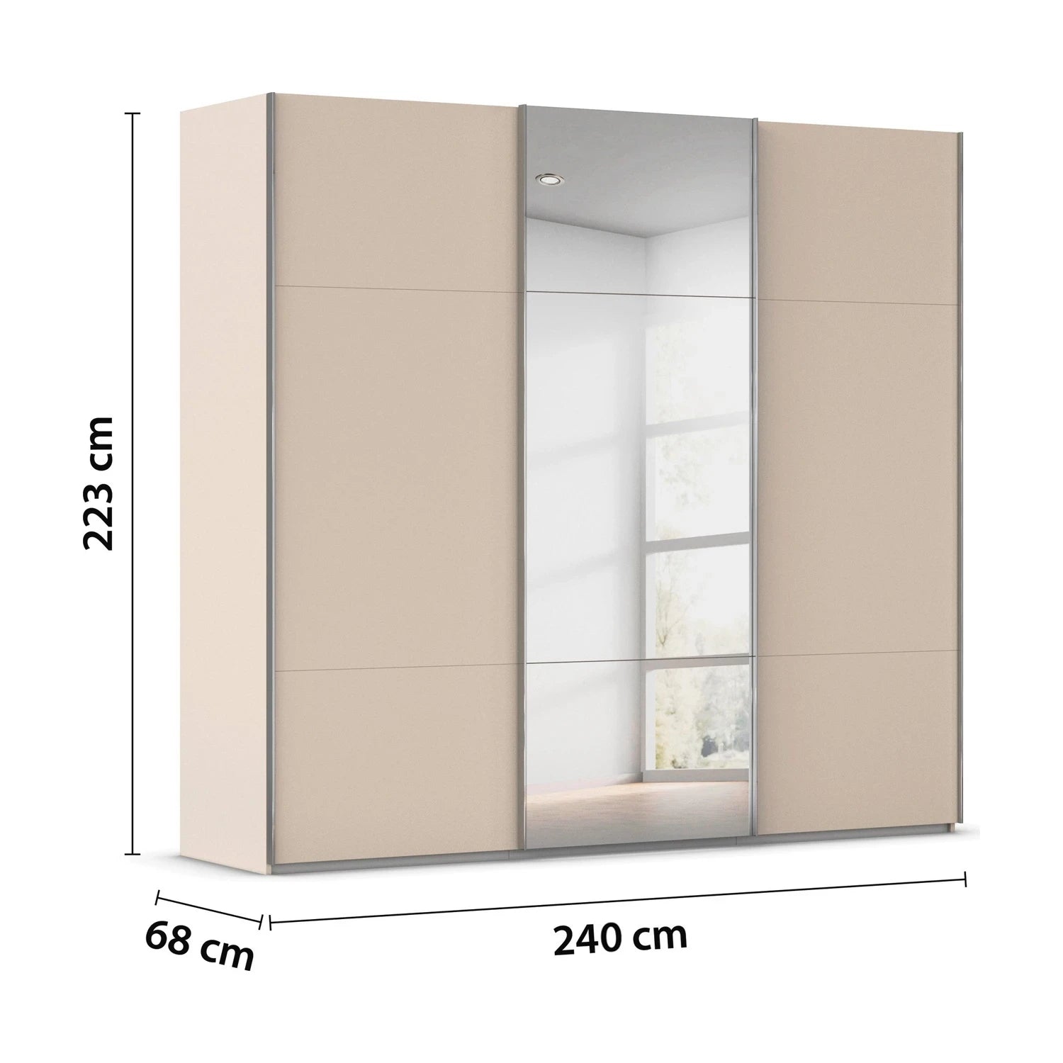 Rauch Contido 3 Door Sliding Wardrobe in Champagne 240cm