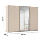 Rauch Contido 3 Door Sliding Wardrobe in Champagne 300cm