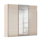 Rauch Contido 3 Door Glass Sliding Wardrobe in Champagne with mirror