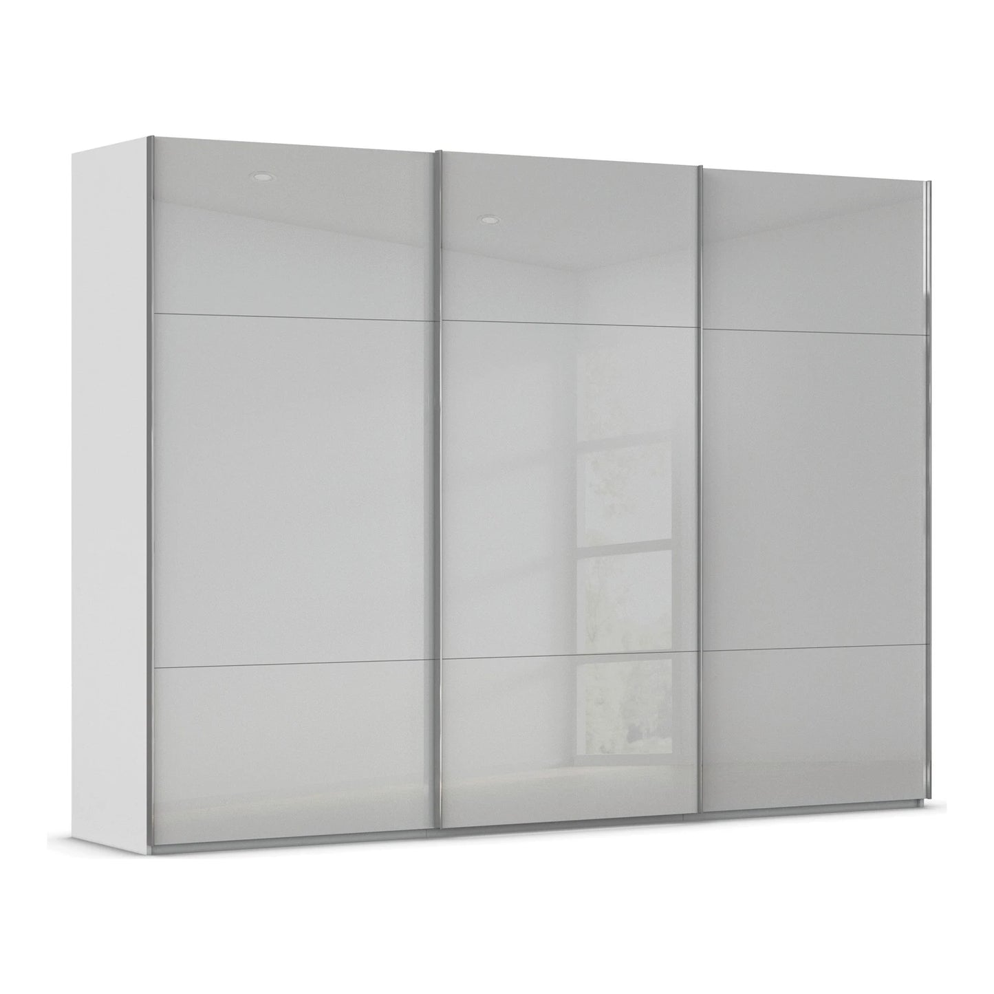 Rauch Contido 3 Door Glass Sliding Wardrobe in Silk Grey - Home Of Wardrobes