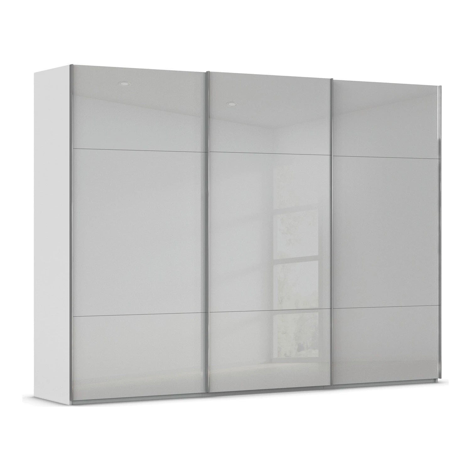 Rauch Contido 3 Door Glass Sliding Wardrobe in Silk Grey - Home Of Wardrobes
