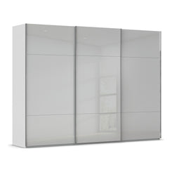 Rauch Contido 3 Door Glass Sliding Wardrobe in Silk Grey - Home Of Wardrobes