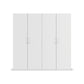 Without Mirror 4 Door White hinged Wardrobe