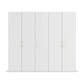 Without Mirror 5 Door White hinged Wardrobe