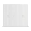 Without Mirror 5 Door White hinged Wardrobe