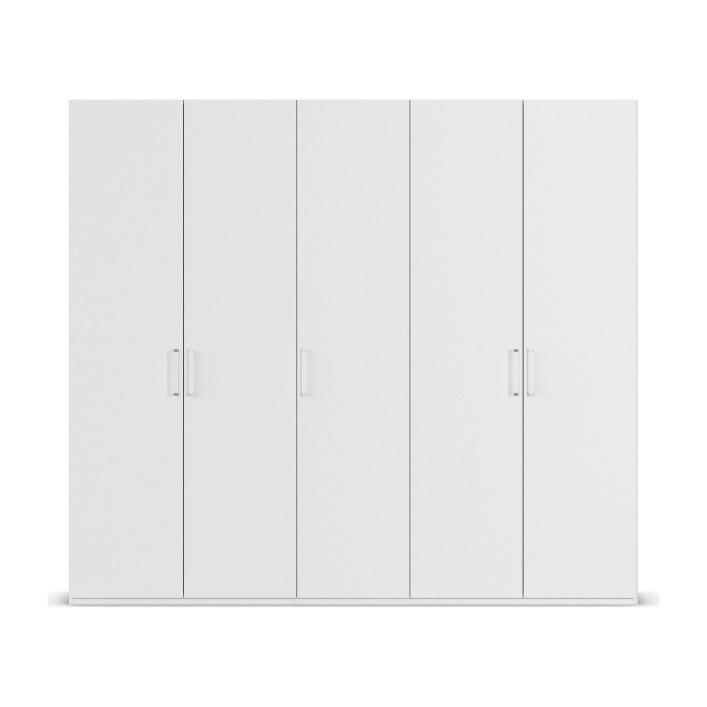 Without Mirror 5 Door White hinged Wardrobe