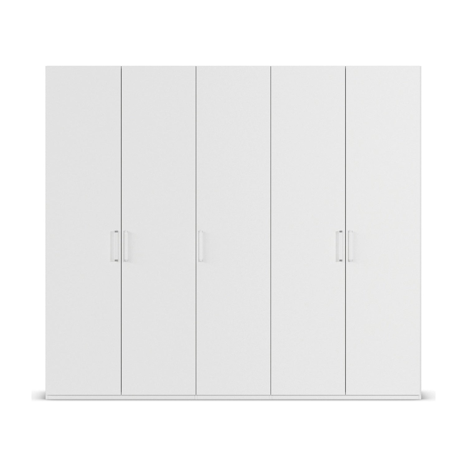 Without Mirror 5 Door White hinged Wardrobe