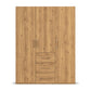 Without Mirror 3 Door 3 Drawer Wild Oak Wardrobe