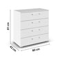 Measurements of Eve 4 Drawer Wide Chest