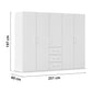 Rauch Eve White 5 Door 3 Drawer Wardrobe height 197 cm
