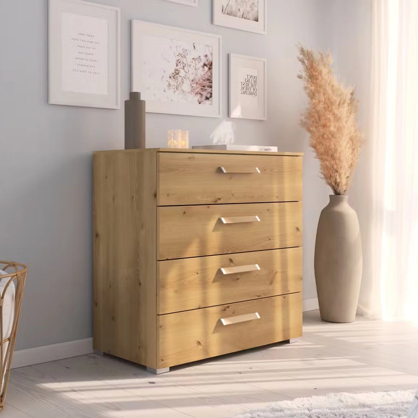 Rauch Eve wild oak 4 Drawer Wide Chest 80 cm in bedroom