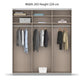 Rauch Forms White Decor 3 Door Sliding Wardrobe with Mirror - Interior view Styled in a Bedroom