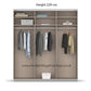 Rauch Forms Oak & Champagne Glass 3 Door Sliding Wardrobe - Width 203cm Height 229cm