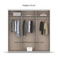 Rauch Forms Oak & Champagne Glass 3 Door Sliding Wardrobe - Width 203cm Height 210cm