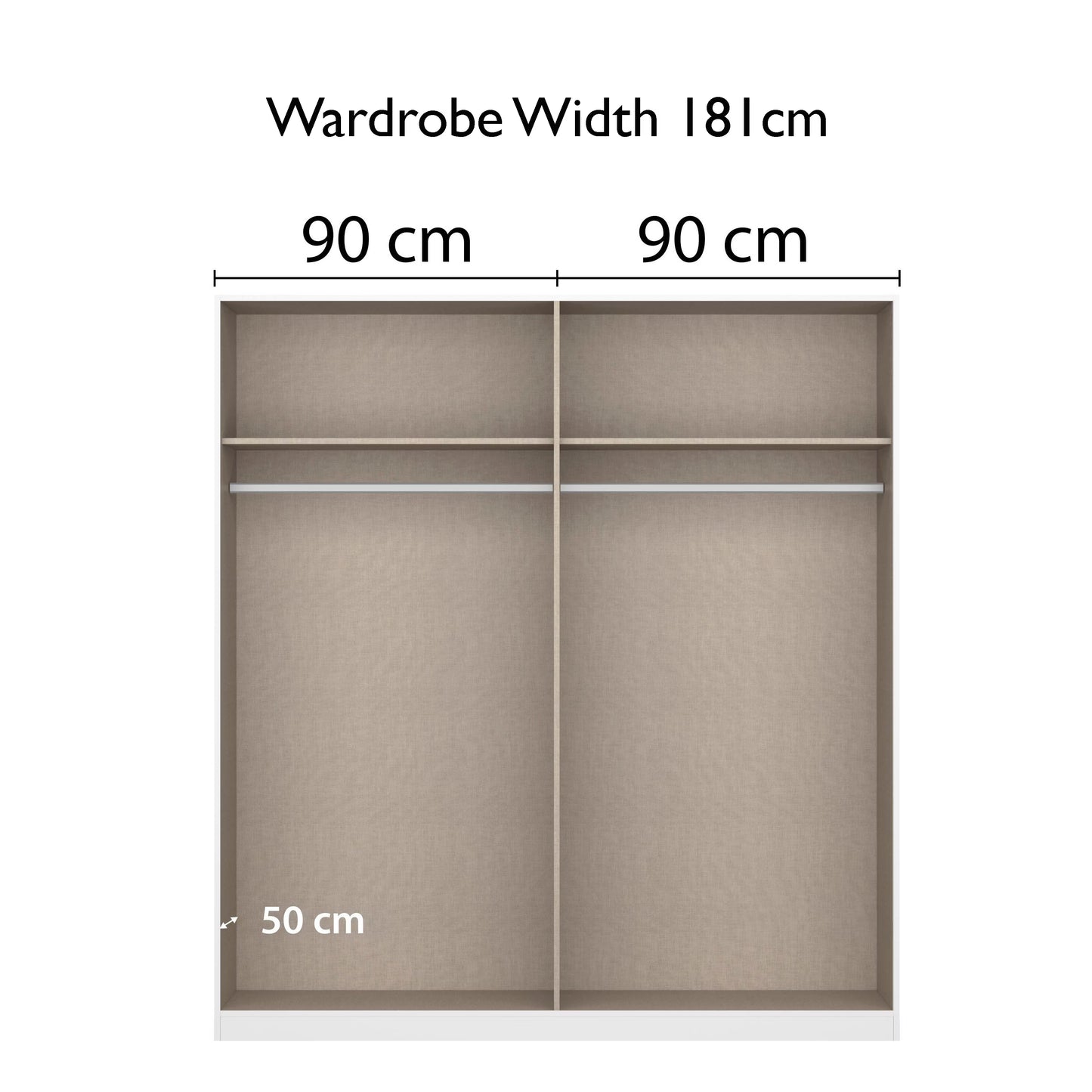 Rauch Lamela Hinged Door Wardrobe internal comparment view