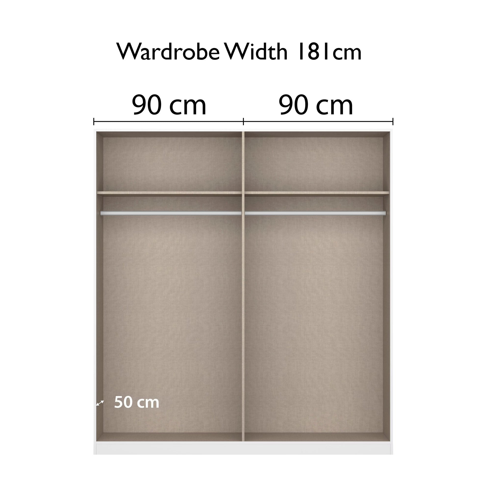 Rauch Lamela Hinged Door Wardrobe internal comparment view